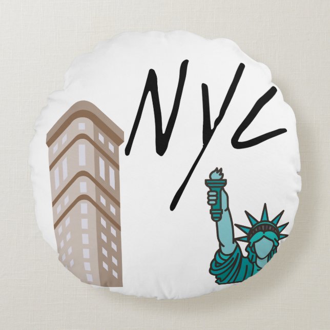 COJÍN REDONDO CIUDAD DE NUEVA YORK NYC (Anverso)
