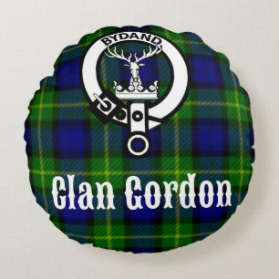 Cojín Redondo Clan Gordon Tartan Escudo