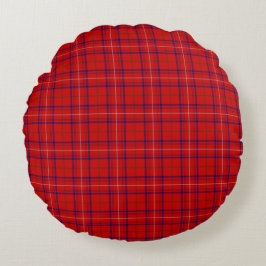 Cojín Redondo Clan Rosa Tartan Plaid