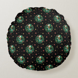 Cojín Redondo Clark Griswold Navidades Wreath Pattern