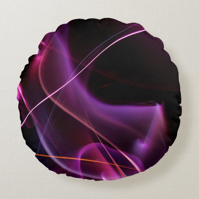 Cojín Redondo Claro. lineabstracto, aire, arquitectura, arte, as (Anverso)