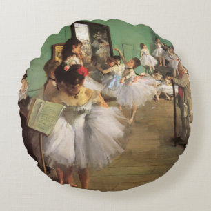Cojín Redondo Clase de Baile de Degas, Ballet Impresionista Anti