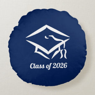 Cojín Redondo Clase de graduación de 20?? BLUCLWHT Personalizar 