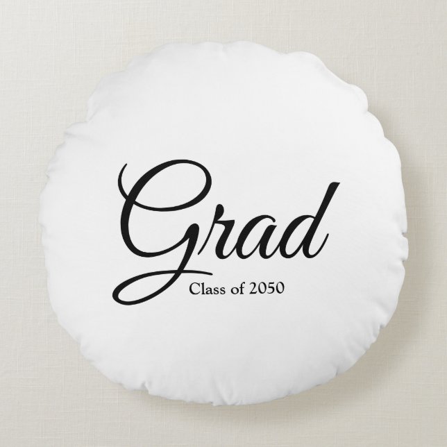 Cojín Redondo Clase Grad de texto del guión de personalizado bla (Anverso)