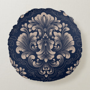 Cojín Redondo Clásica Damask Seamless Textura Victoriana