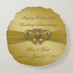 Cojín Redondo Clásico Aniversario de Oro 50