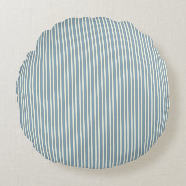 Cojín Redondo Classic Blue Stripe Accent Round Pillow (Anverso)