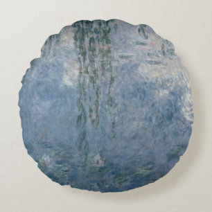 Cojín Redondo Claude Monet el   Waterlilies: Sauces que lloran,