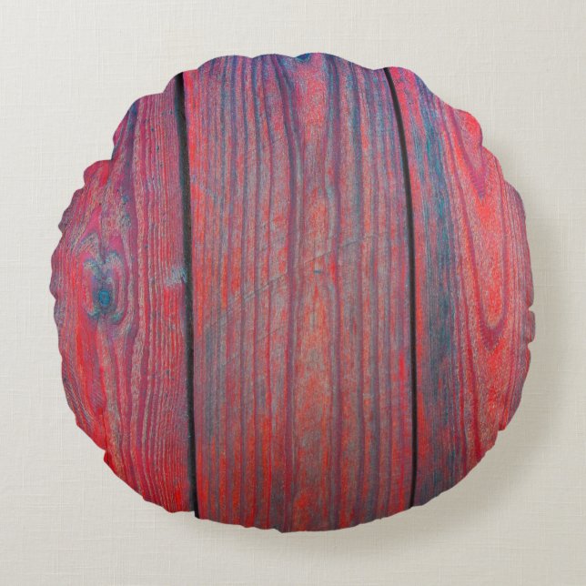 Cojín Redondo Clausura de viejas tablas de madera contracorrient (Anverso)