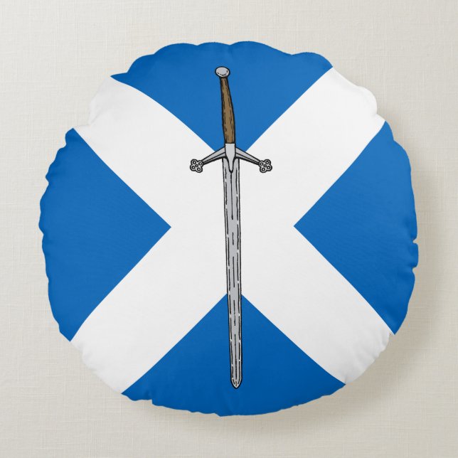Cojín Redondo Claymore y Saltire (Anverso)