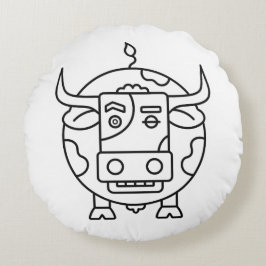 Cojín Redondo Clueless Bull Abstract Round Pillow