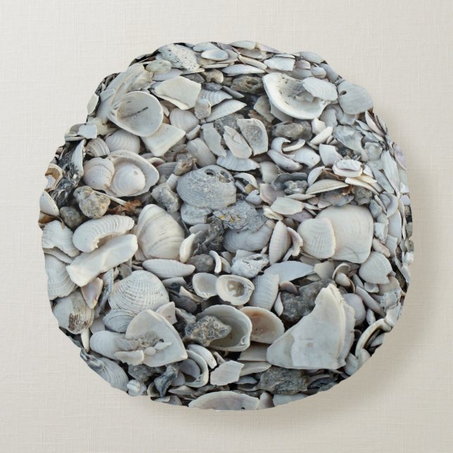 Cojín Redondo Coastal Shells Round Accent (Anverso)