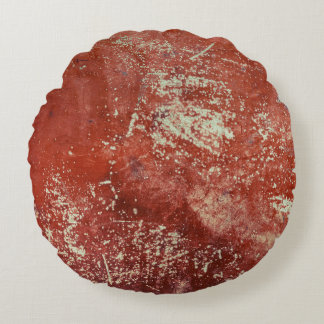 Cojín Redondo Cobre Viejo: Textura Metalizado Vivida.
