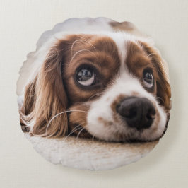 Cojín Redondo Cocker Spaniel Dog de ojos tristes