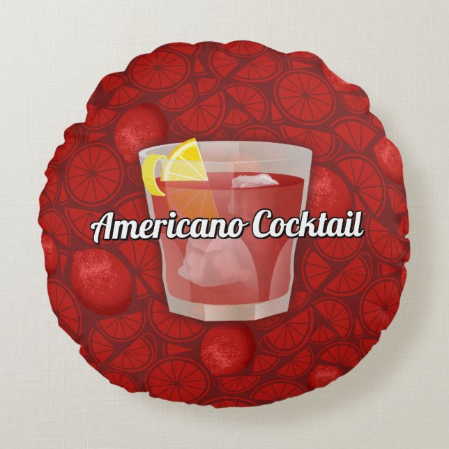 Cojín Redondo Cocktail Americano (Anverso)