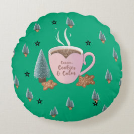 Cojín Redondo Cocoa, Cookies & Calm – Pastel Christmas CoT-Shirt