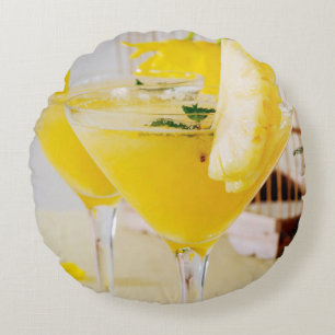 Cojín Redondo Cóctel Fresca de piña y jengibre
