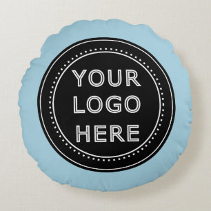 Cojín Redondo Código QR negro elegante y elegante