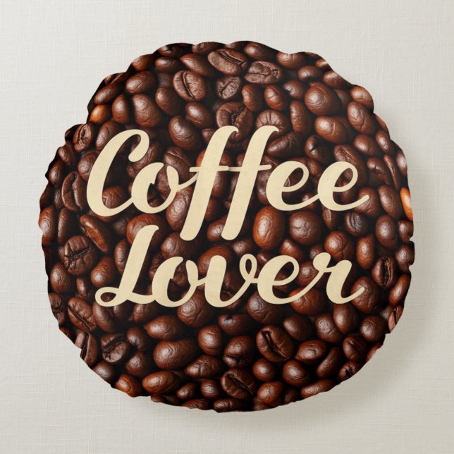 Cojín Redondo Coffee Lover (Anverso)