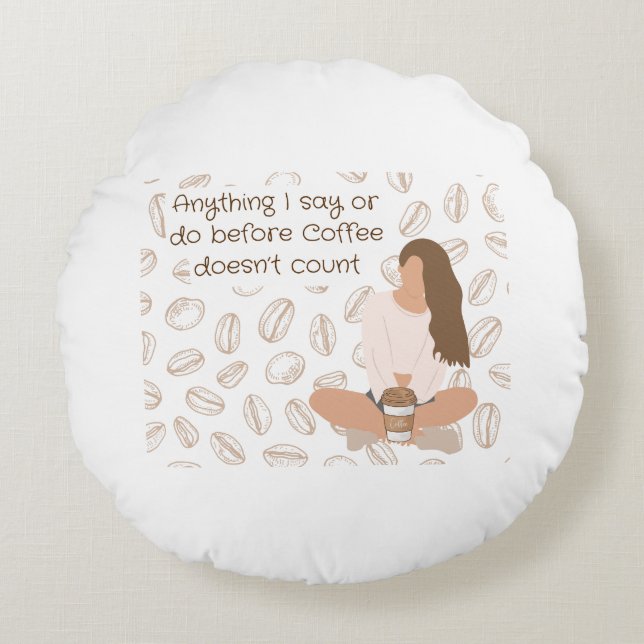 Cojín Redondo Coffee Lovers Pillow (Anverso)