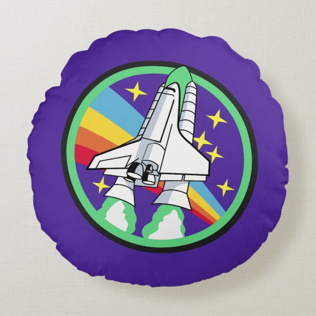 Cojín Redondo Cohete a la luna (Anverso)