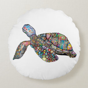 Cojín Redondo Cojín/almohada de tortuga multicolor