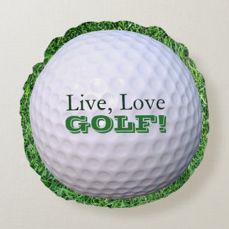 Cojín Redondo ¡Cojín decorativo redondo el | vivo, amor, GOLF!