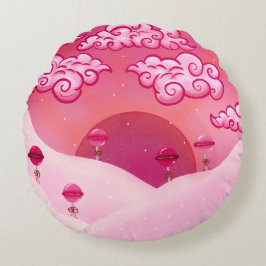 Cojín Redondo Colas y nubes de bonito