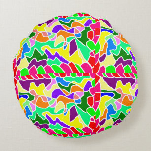 Cojín Redondo Colchón circular multicolor para sofá o silla
