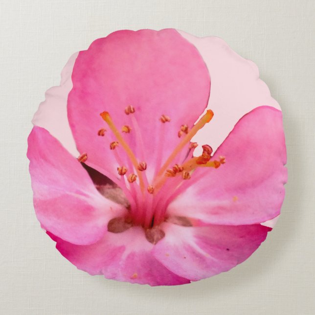 Cojín Redondo Colchón de primavera en flor (Anverso)