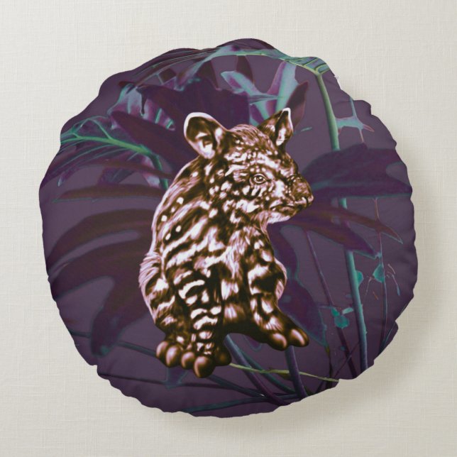 Cojín Redondo Colchón de tapir de berenjena (Reverso)