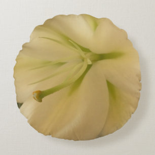 Cojín Redondo Colchón de tiro de la flor blanca