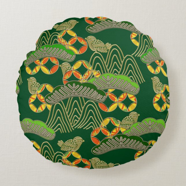 Cojín Redondo Colchón japonés Zabuton de 16" (Anverso)