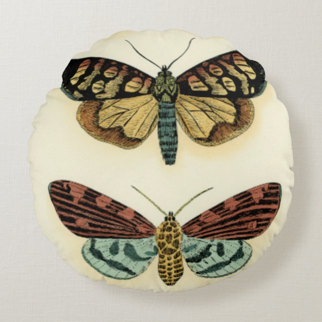 Cojín Redondo Colección de mariposas por Chariklia Zarris (Anverso)