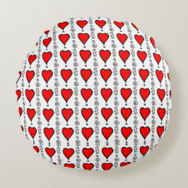 Cojín Redondo colección de patrones de corazones