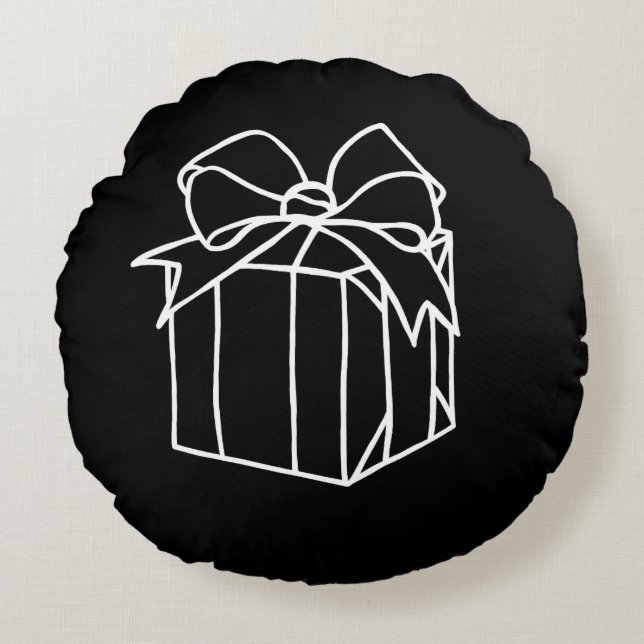 Cojín Redondo Colección Navidades simples - presente (Anverso)
