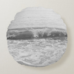 Cojín Redondo Colias del océano Atlántico blanco y negro 1
