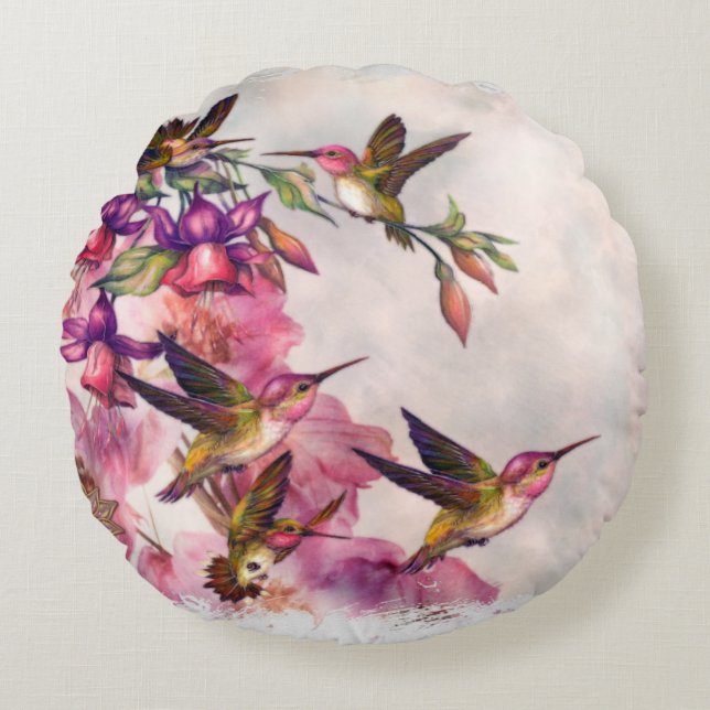 Cojín Redondo Colibrí (Anverso)
