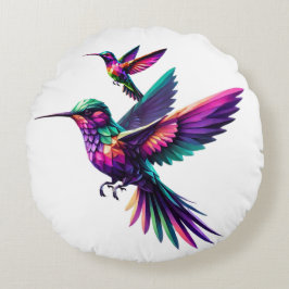 Cojín Redondo Colibrí prisma multicolor