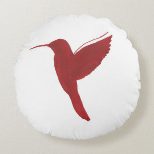 Cojín Redondo Colibrí rojo