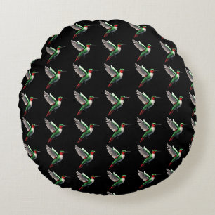 Cojín Redondo Colibrí verde