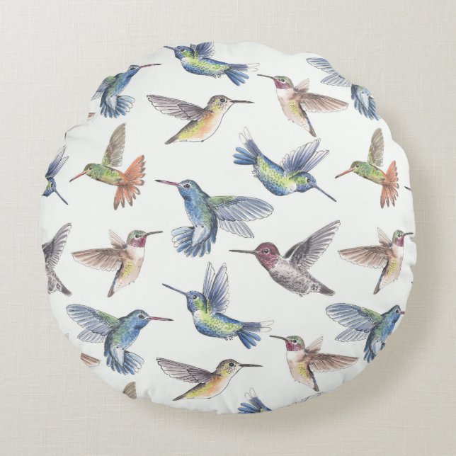 Cojín Redondo Colibríes (Anverso)