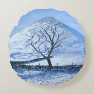 Cojín Redondo Colina y árbol Derbyshire 2008