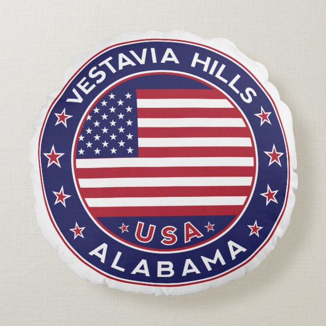 Cojín Redondo Colinas Vestavia, Alabama (Anverso)