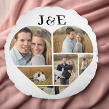 Collage de fotos de corazón personalizado en blanc