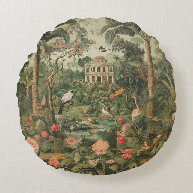 Cojín Redondo Colonial Garden Safari Daydream Round Pillow (Anverso)