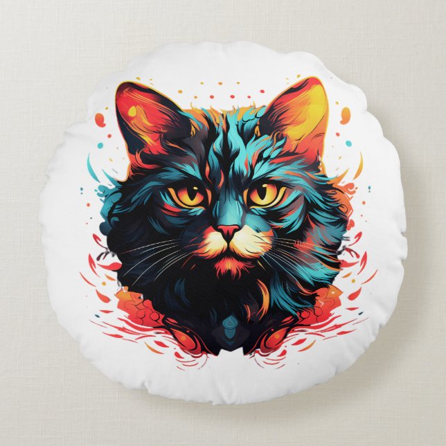COJÍN REDONDO COLOR CAT (Anverso)