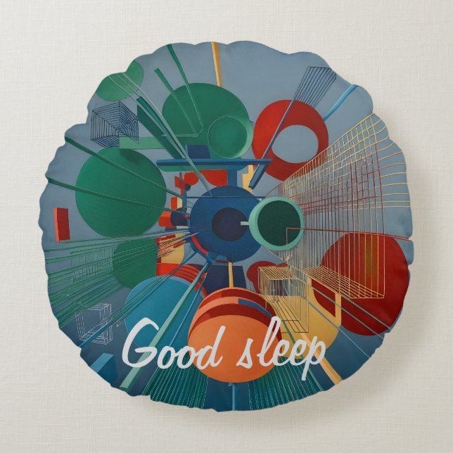 Cojín Redondo Color de abstracción (Anverso)