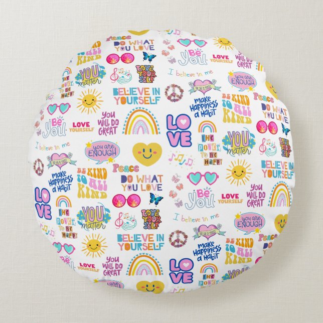 COJÍN REDONDO COLOR DE AFFIRMATIONS (Anverso)