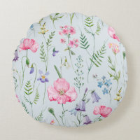 Color de agua Flores Delicadas Patrón de follaje A